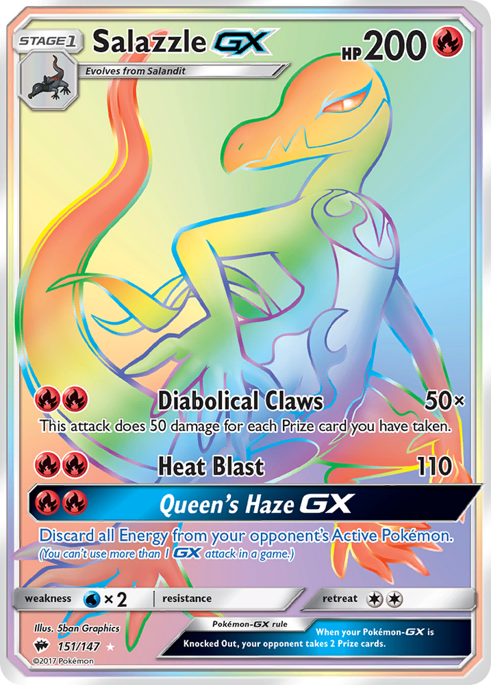 Pokemon | Salazzle GX (151/147) [Sun & Moon: Burning Shadows] | The Nerd Merchant