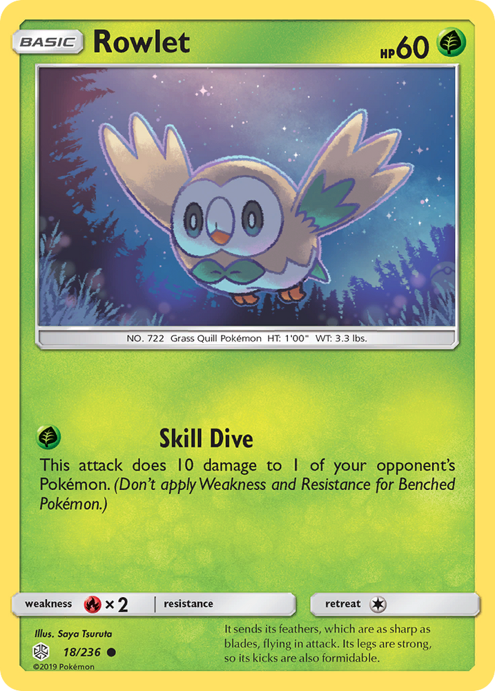 Pokemon| Rowlet (18/236) [Sun & Moon: Cosmic Eclipse] | The Nerd Merchant