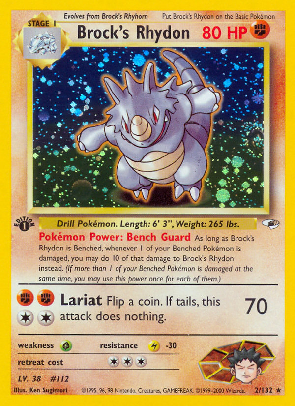 Pokemon | Brock's Rhydon (2/132) [Gym Heroes 1st Edition] | The Nerd Mechant