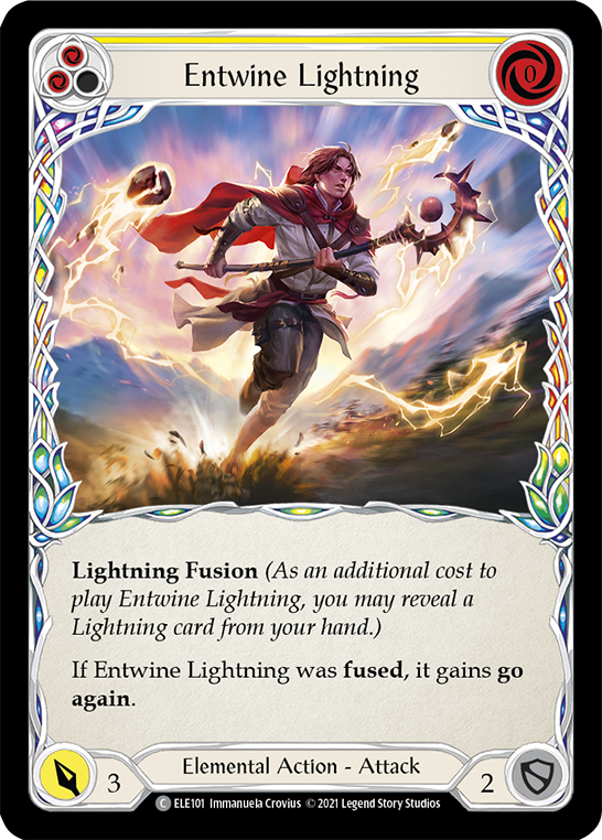 Flesh and Blood TCG | Entwine Lightning (Yellow) [ELE101] (Tales of Aria)  1st Edition Rainbow Foil | The Nerd Merchant
