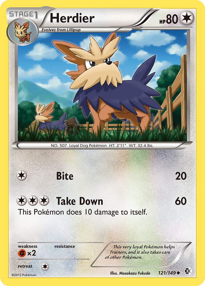 Pokemon | Herdier (121/149) [Black & White: Boundaries Crossed] | The Nerd Merchant