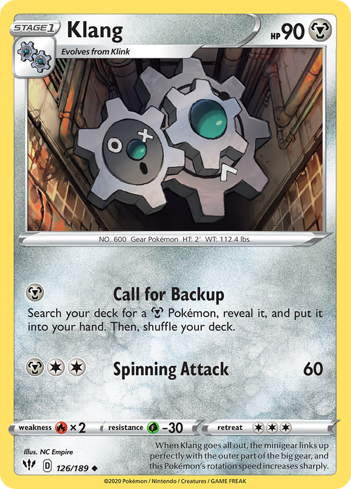Pokemon | Klang (126/189) [Sword & Shield: Darkness Ablaze] | The Nerd Merchant