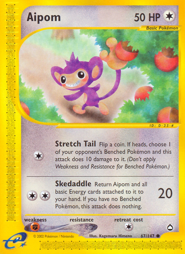 Pokemon | Aipom (67/147) [Aquapolis] | The Nerd Merchant