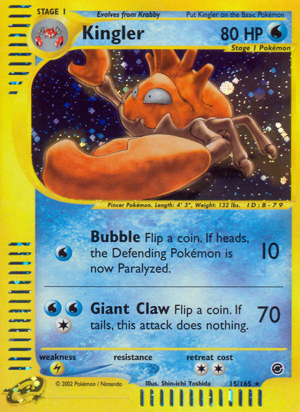 Pokemon | Kingler (15/165) [Expedition: Base Set] | The Nerd Merchant