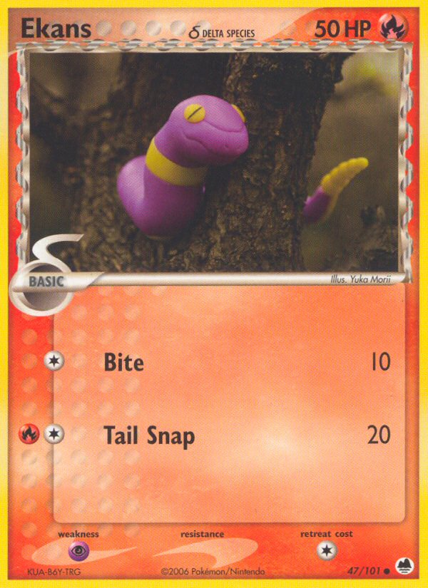 Pokemon | Ekans (47/101) (Delta Species) [EX: Dragon Frontiers] | The Nerd Merchant