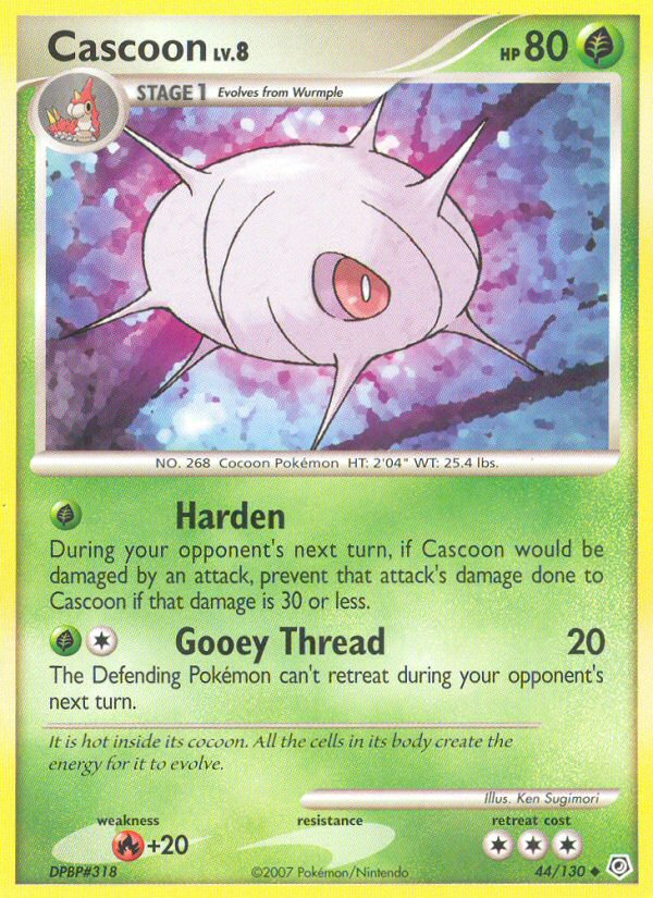 Pokemon | Cascoon (44/130) [Diamond & Pearl: Base Set] | The Nerd Merchant