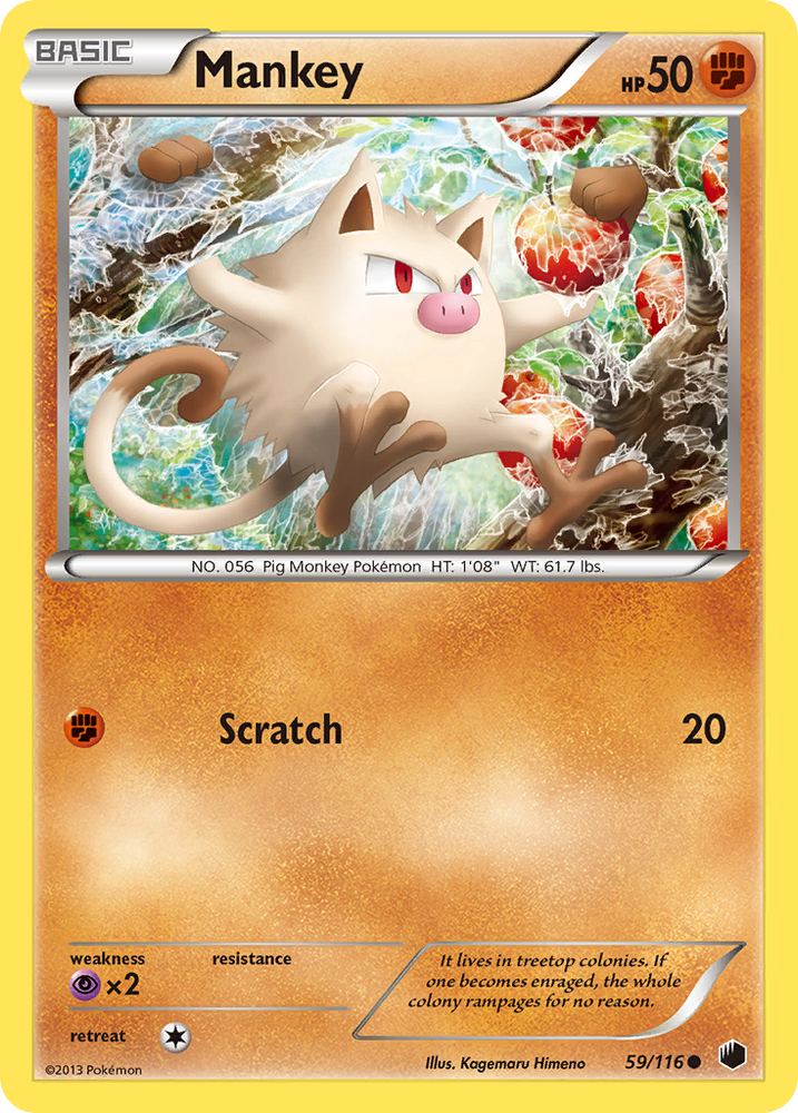 Pokemon | Mankey (59/116) [Black & White: Plasma Freeze] | The Nerd Merchant