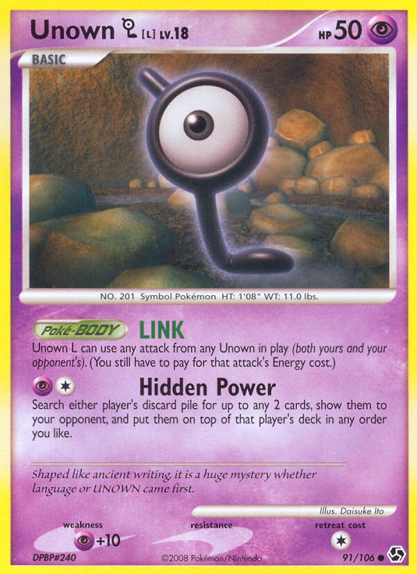 Pokemon | Unown L (91/106) [Diamond & Pearl: Great Encounters] | The Nerd Merchant
