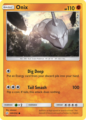 Pokemon| Onix (105/236) [Sun & Moon: Cosmic Eclipse] | The Nerd Merchant