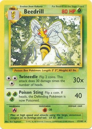 Pokemon | Beedrill (17/102) [Base Set Unlimited] | The Nerd Merchant