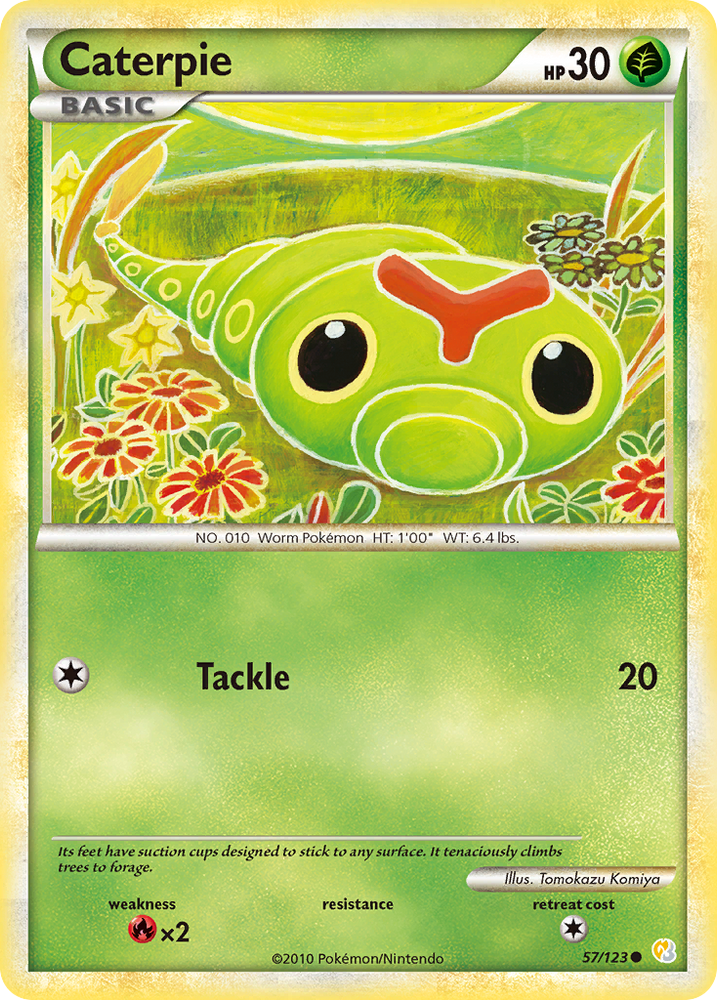 Pokemon | Caterpie (57/123) [HeartGold & SoulSilver: Base Set] | The Nerd Merchant