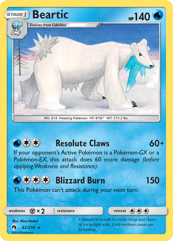Pokemon | Beartic (62/214) [Sun & Moon: Lost Thunder] | The Nerd Merchant