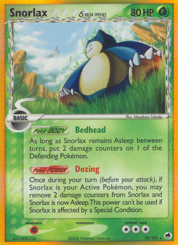 Pokemon | Snorlax (10/101) (Delta Species) [EX: Dragon Frontiers] | The Nerd Merchant