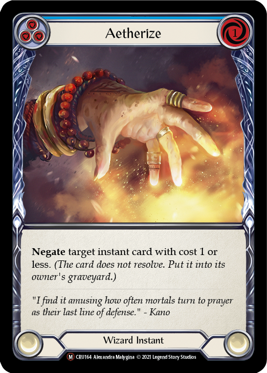 Flesh and Blood TCG | Aetherize [U-CRU164] (Crucible of War Unlimited)  Unlimited Normal | The Nerd Merchant
