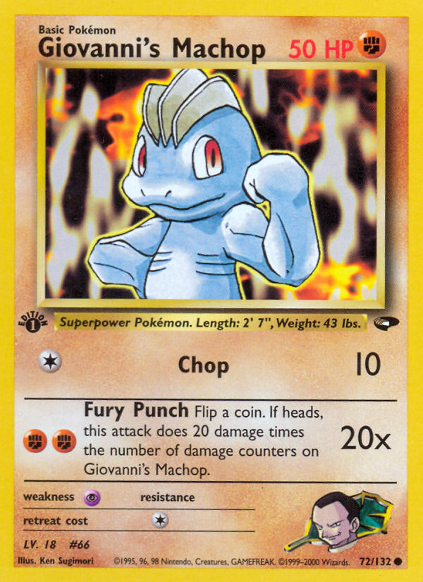Pokemon | Giovanni's Machop (72/132) [Gym Challenge 1st Edition] | The Nerd Merchant