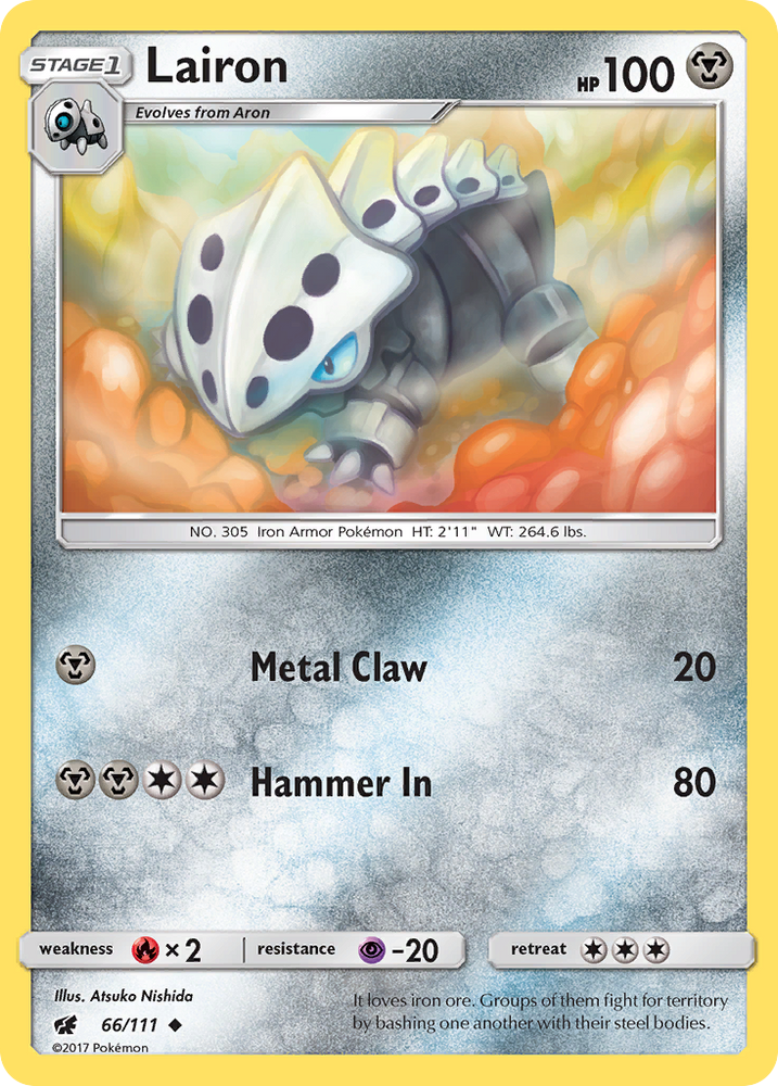 Pokemon | Lairon (66/111) [Sun & Moon: Crimson Invasion] | The Nerd Merchant