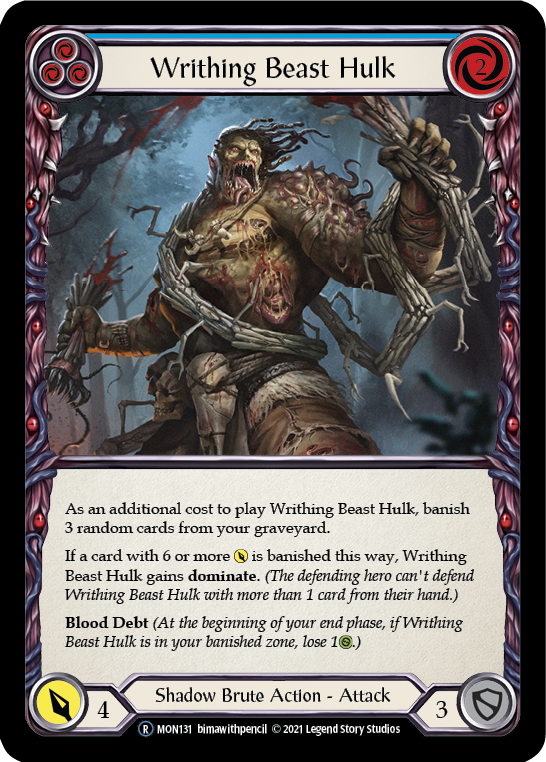 Flesh and Blood TCG | Writhing Beast Hulk (Blue) [U-MON131-RF] (Monarch Unlimited)  Unlimited Rainbow Foil | The Nerd Merchant