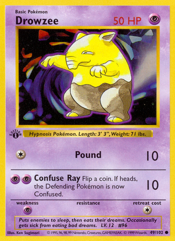 Pokemon | Drowzee (49/102) (Shadowless) [Base Set 1st Edition] | The Nerd Merchant)