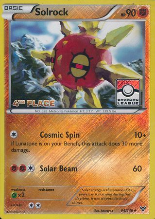 Pokemon | Solrock (64/146) (4th Place League Challenge Promo) [XY: Base Set] | The Nerd Merchant