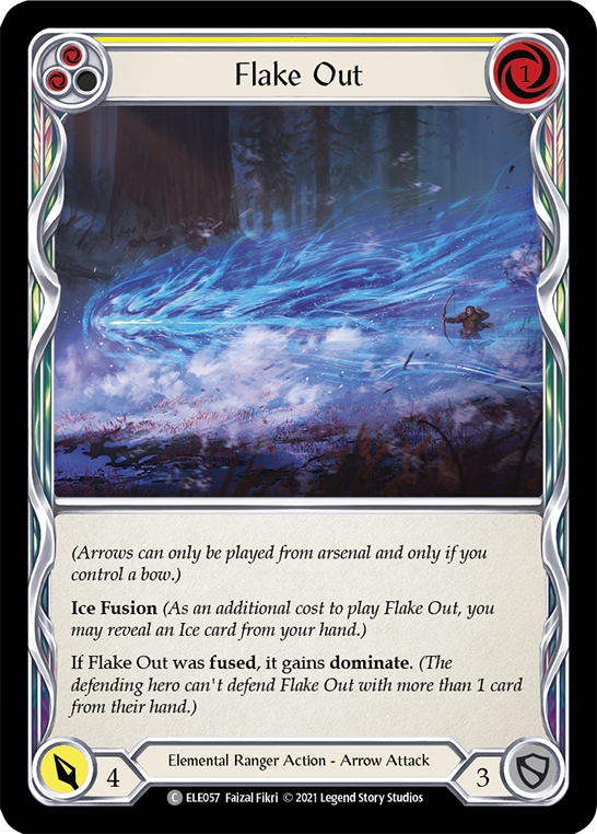 Flesh and Blood TCG | Flake Out (Yellow) [ELE057] (Tales of Aria)  1st Edition Rainbow Foil | The Nerd Merchant