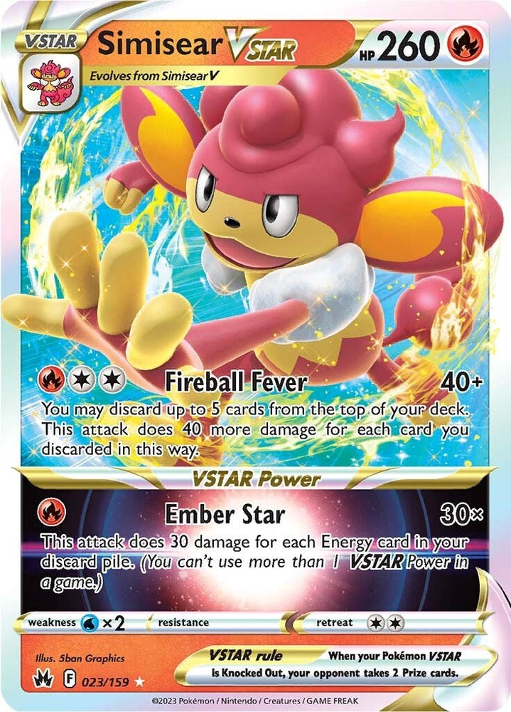 Pokemon | Simisear VSTAR (023/159) [Sword & Shield: Crown Zenith] | The Nerd Merchant