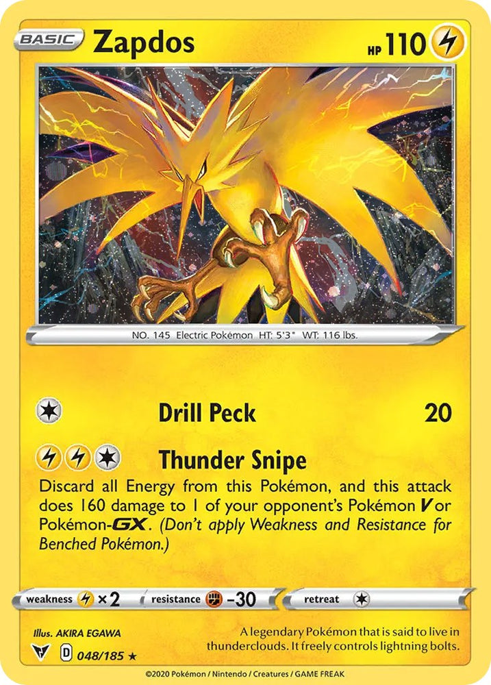 Pokemon | Zapdos (048/185) (Cosmos Holo) [Sword & Shield: Vivid Voltage] | The Nerd Merchant