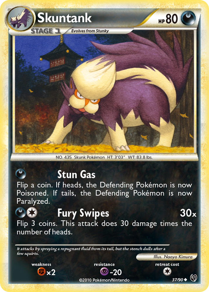Pokemon | Skuntank (37/90) [HeartGold & SoulSilver: Undaunted] | The Nerd Merchant