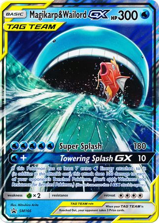 Pokemon | Magikarp & Wailord GX (SM166) (Jumbo Card) [Sun & Moon: Black Star Promos] | The Nerd Merchant