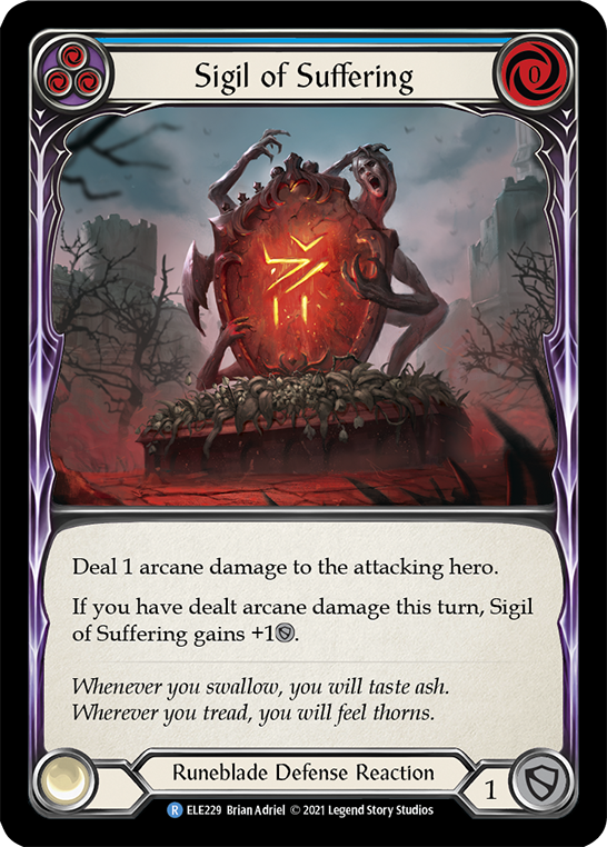 Flesh and Blood TCG | Sigil of Suffering (Blue) [ELE229] (Tales of Aria)  1st Edition Rainbow Foil | The Nerd Merchant