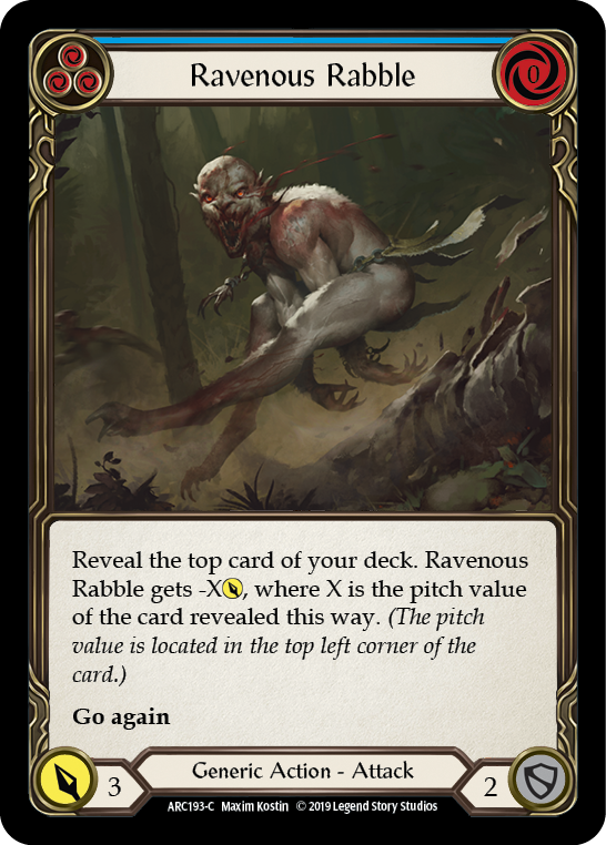 Flesh and Blood TCG | Ravenous Rabble (Blue) [ARC193-C] (Arcane Rising)  1st Edition Normal | The Nerd Merchant