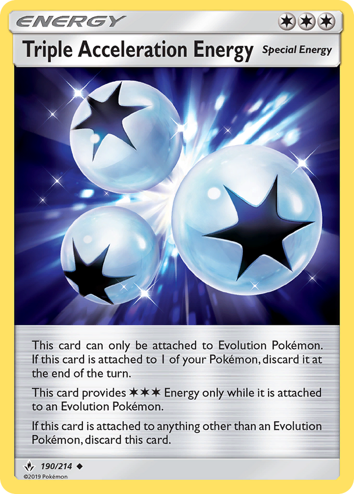 Pokemon | Triple Acceleration Energy (190/214) [Sun & Moon: Unbroken Bonds] | The Nerd Merchant