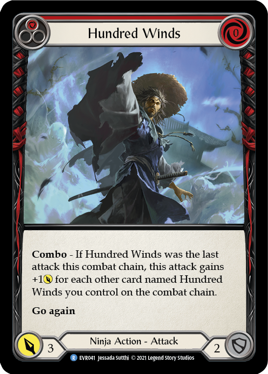 Flesh and Blood TCG | Hundred Winds (Red) [EVR041] (Everfest)  1st Edition Rainbow Foil | The Nerd Merchant
