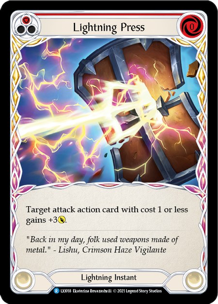 Flesh and Blood TCG | Lightning Press (Red) [LXI018] (Tales of Aria Lexi Blitz Deck)  1st Edition Normal | The Nerd Merchant