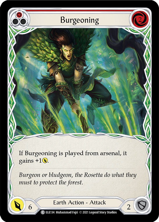 Flesh and Blood TCG | Burgeoning (Red) [ELE134] (Tales of Aria)  1st Edition Rainbow Foil | The Nerd Merchant