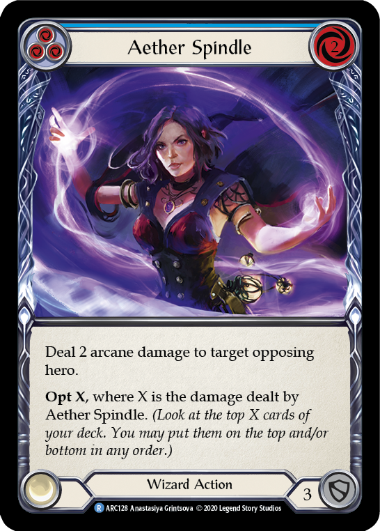 Flesh and Blood TCG | Aether Spindle (Blue) [U-ARC128] (Arcane Rising Unlimited)  Unlimited Normal | The Nerd Merchant