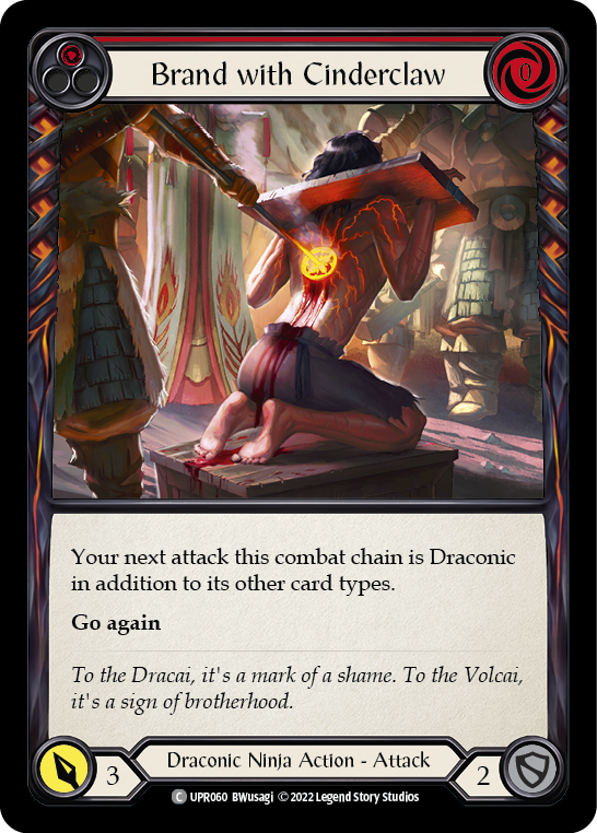 Flesh and Blood TCG | Brand with Cinderclaw (Red) [UPR060] (Uprising)  Rainbow Foil | The Nerd Merchant