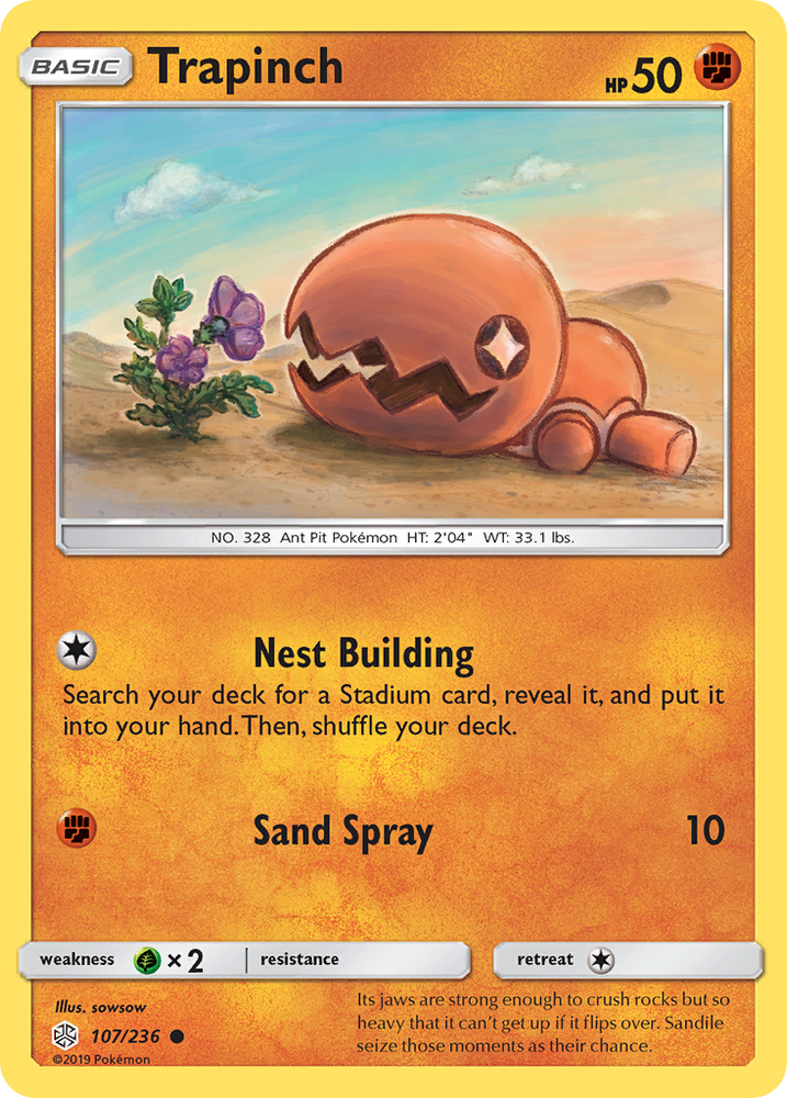 Pokemon| Trapinch (107/236) [Sun & Moon: Cosmic Eclipse] | The Nerd Merchant