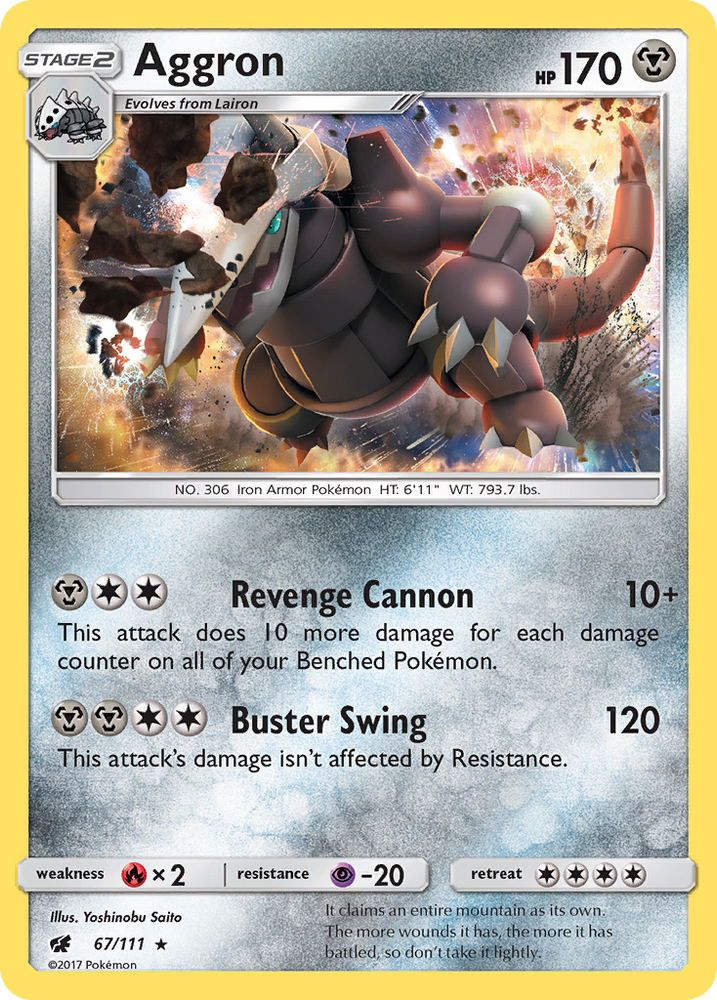 Pokemon | Aggron (67/111) [Sun & Moon: Crimson Invasion] | The Nerd Merchant