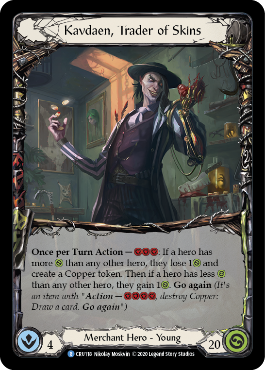 Flesh and Blood TCG | Kavdaen, Trader of Skins [CRU118] (Crucible of War)  1st Edition Normal | The Nerd Merchant