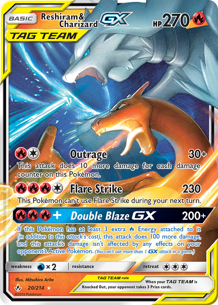 Pokemon | Reshiram & Charizard GX (20/214) [Sun & Moon: Unbroken Bonds] | The Nerd Merchant