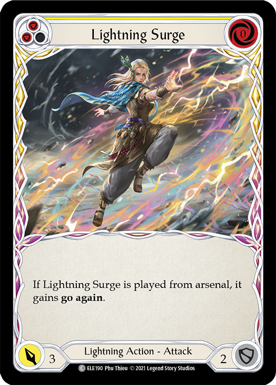 Flesh and Blood TCG | Lightning Surge (Yellow) [ELE190] (Tales of Aria)  1st Edition Rainbow Foil | The Nerd Merchant