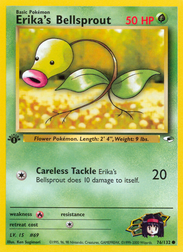 Pokemon | Erika's Bellsprout (76/132) [Gym Heroes 1st Edition] | The Nerd Mechant