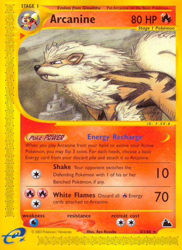 Pokemon | Arcanine (3/144) [Skyridge] | The Nerd Merchant