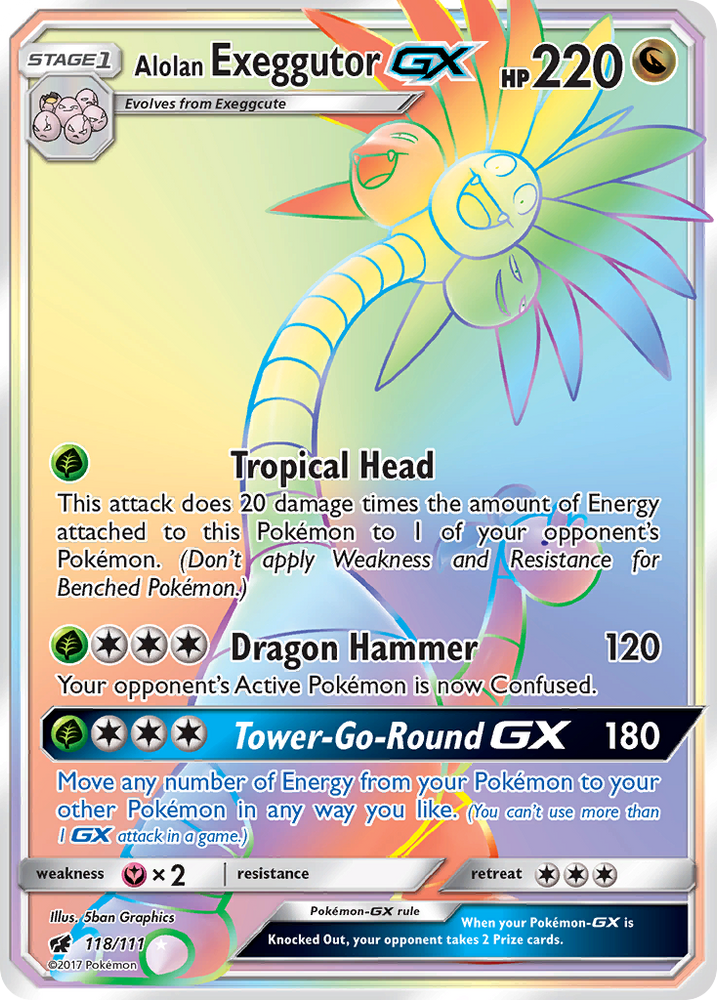 Pokemon | Alolan Exeggutor GX (118/111) [Sun & Moon: Crimson Invasion] | The Nerd Merchant