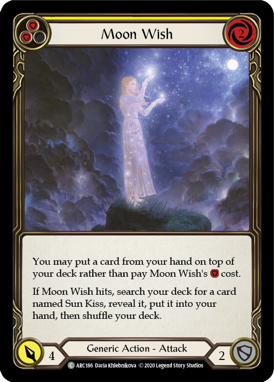 Flesh and Blood TCG | Moon Wish (Yellow) [U-ARC186] (Arcane Rising Unlimited)  Unlimited Rainbow Foil | The Nerd Merchant