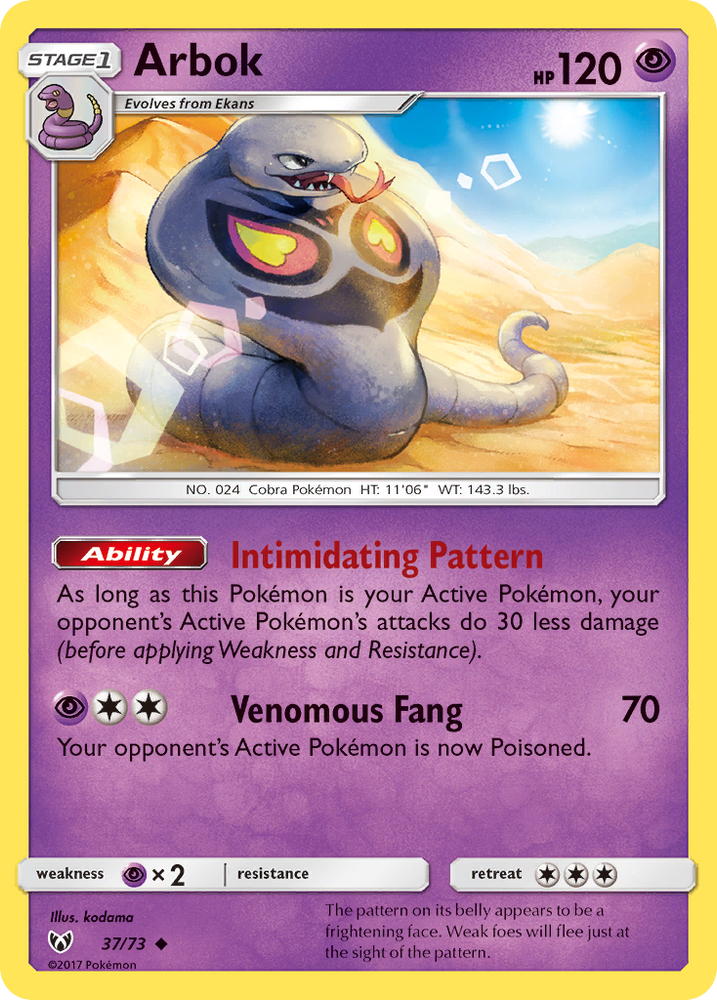 Pokemon | Arbok (37/73) [Sun & Moon: Shining Legends] | The Nerd Merchant
