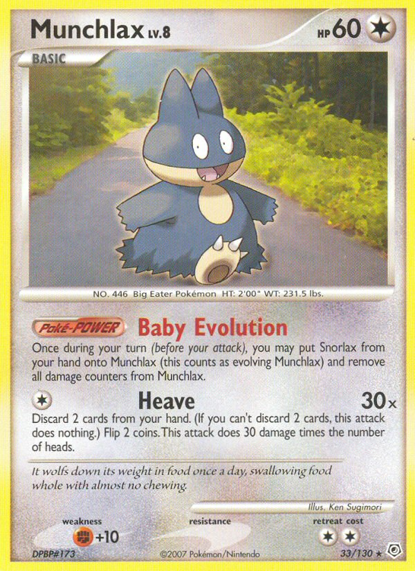 Pokemon | Munchlax (33/130) [Diamond & Pearl: Base Set] | The Nerd Merchant
