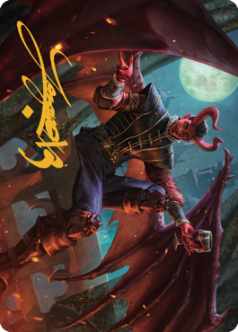 Magic | Raphael, Fiendish Savior Art Card (40) (Gold-Stamped Signature) [Commander Legends: Battle for Baldur's Gate Art Series] | The Nerd Merchant