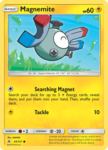 Pokemon | Magnemite (34/131) [Sun & Moon: Forbidden Light] | The Nerd Merchant