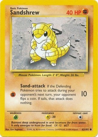 Pokemon | Sandshrew (62/102) [Base Set Unlimited] | The Nerd Merchant
